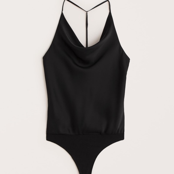 NWT Satin Cowlneck T-Strap Back Bodysuit - Picture 6 of 10